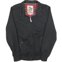 HARRINGTON Mens Black Classic Jacket Cotton Blend Zip Plain Casual Outerwear HARRINGTON Mens Black Classic Jacket Cotton Blend Zip Plain Casual Outerwear