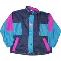 Mens Blue & Purple Nylon Classic Jacket M Zip Retro Shell Windbreaker Colorblock Mens Blue & Purple Nylon Classic Jacket M Zip Retro Shell Windbreaker Colorblock