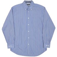 TOMMY HILFIGER Mens Blue & White Striped Shirt S Button Down Collar Long Sleeve TOMMY HILFIGER Mens Blue & White Striped Shirt S Button Down Collar Long Sleeve
