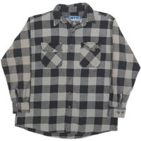 BTC Mens Black & Grey Check Flannel Shirt Cotton Blend Casual Workwear BTC Mens Black & Grey Check Flannel Shirt Cotton Blend Casual Workwear