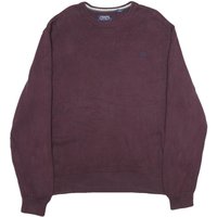 CHAPS Mens Maroon Plain Cotton Jumper Crew Neck Basic Knit Classic CHAPS Mens Maroon Plain Cotton Jumper Crew Neck Basic Knit Classic