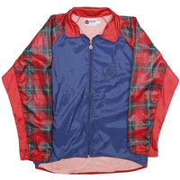 CASTELLI Mens Blue & Red Cycling Jacket L Polyester Blend Plaid Zip