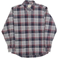 REDHEAD Mens Blue & Maroon Check Shirt L Cotton Blend Casual Flannel Long Sleeve