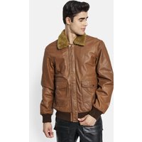 Brown Bomber Leather Jacket Brown Bomber Leather Jacket