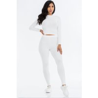 Ribbed Mock Neck Long Sleeve Top & Leggings Set Ribbed Mock Neck Long Sleeve Top & Leggings Set