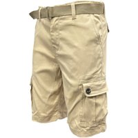 Mens Belted Cargo Shorts With Pockets Mens Belted Cargo Shorts With Pockets
