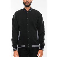Mens Fleece Snap Button Varsity Jacket Mens Fleece Snap Button Varsity Jacket
