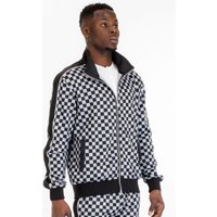 Mens Full Zip Checkered Jacket