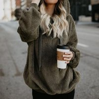 Quarter-Zip Drawstring Teddy Hoodie Quarter-Zip Drawstring Teddy Hoodie