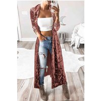 Open Front Long Sleeve Longline Cardigan