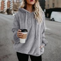 Quarter-Zip Drawstring Teddy Hoodie Quarter-Zip Drawstring Teddy Hoodie