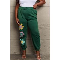 Simply Love Simply Love Full Size Drawstring Flower Graphic Long Sweatpants Simply Love Simply Love Full Size Drawstring Flower Graphic Long Sweatpants