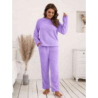 Teddy Long Sleeve Top and Pants Lounge Set Teddy Long Sleeve Top and Pants Lounge Set