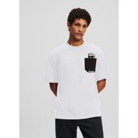 Karl Lagerfeld – Ikon Peek-a-boo Pocket shirt, Man, White, Size: Xs