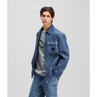 Kl Jeans – Mixed-material Overshirt, Man, Blue, Size: Kl Jeans – Mixed-material Overshirt, Man, Blue, Size: