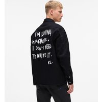 Kl Jeans – Karl Quote Overshirt, Man, Black, Size: Kl Jeans – Karl Quote Overshirt, Man, Black, Size: