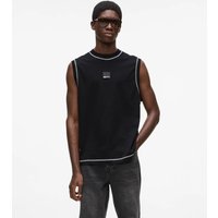 Kl Jeans – Relaxed Contrast Stitch Tank Top, Man, Black, Size: Xs Kl Jeans – Relaxed Contrast Stitch Tank Top, Man, Black, Size: Xs