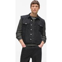 Kl Jeans – Pinstripe Denim Vest, Man, Black, Size: Xs Kl Jeans – Pinstripe Denim Vest, Man, Black, Size: Xs