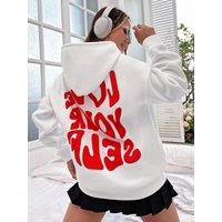Oversized “Love Yourself” Positive Message Hoodie Oversized “Love Yourself” Positive Message Hoodie
