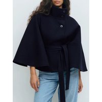 Ladies Standing Collar Cape Button Waistband Windbreaker Coat Ladies Standing Collar Cape Button Waistband Windbreaker Coat
