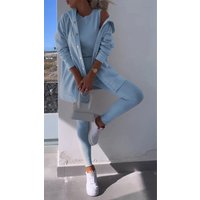 Hooded Cardigan Sweatshirt Three-piece Set Hooded Cardigan Sweatshirt Three-piece Set