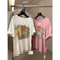 Vintage Art Graphic Shirt Abstract Illustration Loose Fit Casual Oversized Tee