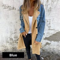 ? limited-time price offer ?Mid-length trench coat with denim-jeans seams ? limited-time price offer ?Mid-length trench coat with denim-jeans seams