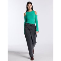 Hotfix Semi Wide Denim Jeans Bleached Black