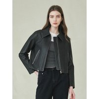 Eco Leather Washed Crop Jacket Eco Leather Washed Crop Jacket
