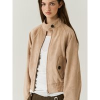 Vegan Leather Suede Harrington Jacket
