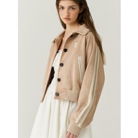 Vegan Leather Suede Varsity Jacket