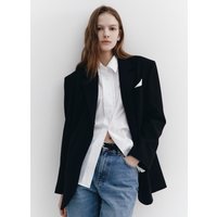 Wool-Blend Single-breasted Blazer BLACK Wool-Blend Single-breasted Blazer BLACK