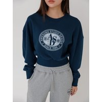 Circle Symbol Cropped Sweatshirt Vintage Navy Circle Symbol Cropped Sweatshirt Vintage Navy