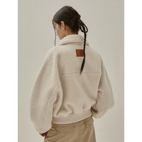 Crop High Neck Fleece Jacket Crop High Neck Fleece Jacket