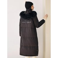 down % Lettering Embroidered Long Padded Jacket down % Lettering Embroidered Long Padded Jacket