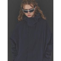 High-neck hooded windbreaker navy High-neck hooded windbreaker navy