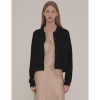 FINE MERINO WOOL KNIT CARDIGAN black FINE MERINO WOOL KNIT CARDIGAN black