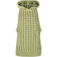 RIBBED KNIT HOODED VEST LIGHT GREEN RIBBED KNIT HOODED VEST LIGHT GREEN