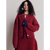 Double Rib Knit Saddle Jacket [Burgundy]