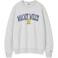 Logo Typography Semi-Overfit Brushed Fleece Sweatshirt [Light Grey]