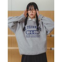 Fleece-lined Overfit Retro Lettering Sweatshirt MAR Fleece-lined Overfit Retro Lettering Sweatshirt MAR