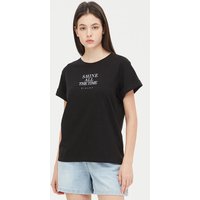 Lettering Roll-up Sleeve Cotton shirt [Black] SATSBK