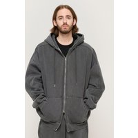 Pigment Dyed Oversized Brushed Fleece Hoodie [Charcoal]