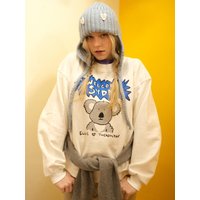 Vintage Fit Cotton Fleece Sweatshirt [Beige]