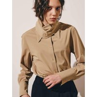 Classic Button Embroidered Scarf Shirt Classic Button Embroidered Scarf Shirt