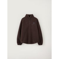 Half-zip Roomy Fleece Pullover [Brown]