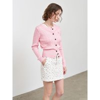 Signature Superfine Wool Cable Standard Fit Cardigan [PINK] WBDL