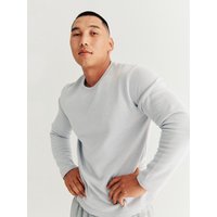 Long Sleeve Cotton-Polyester Minimalist Top [Washed Grey]