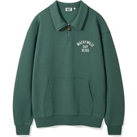 Signature Typography Semi-Overfit Half-Zip Sweatshirt [Green]