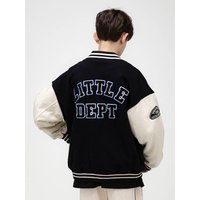 Logo Embroidered -Layer Terry Varsity Jacket [Black]